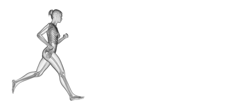 athlete running with pain overlay visualized